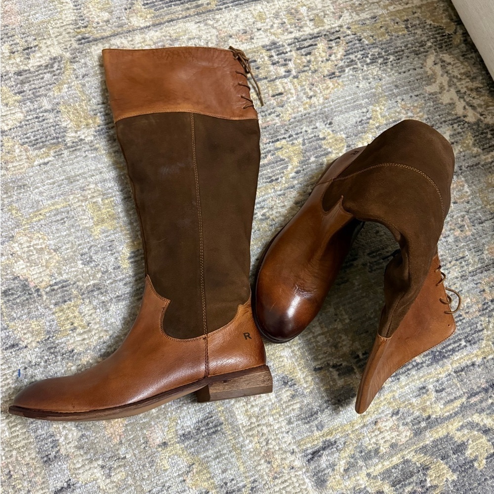 NEW Roan by Bed Stu Natty tall Brown Leather suede Knee-High riding Boots